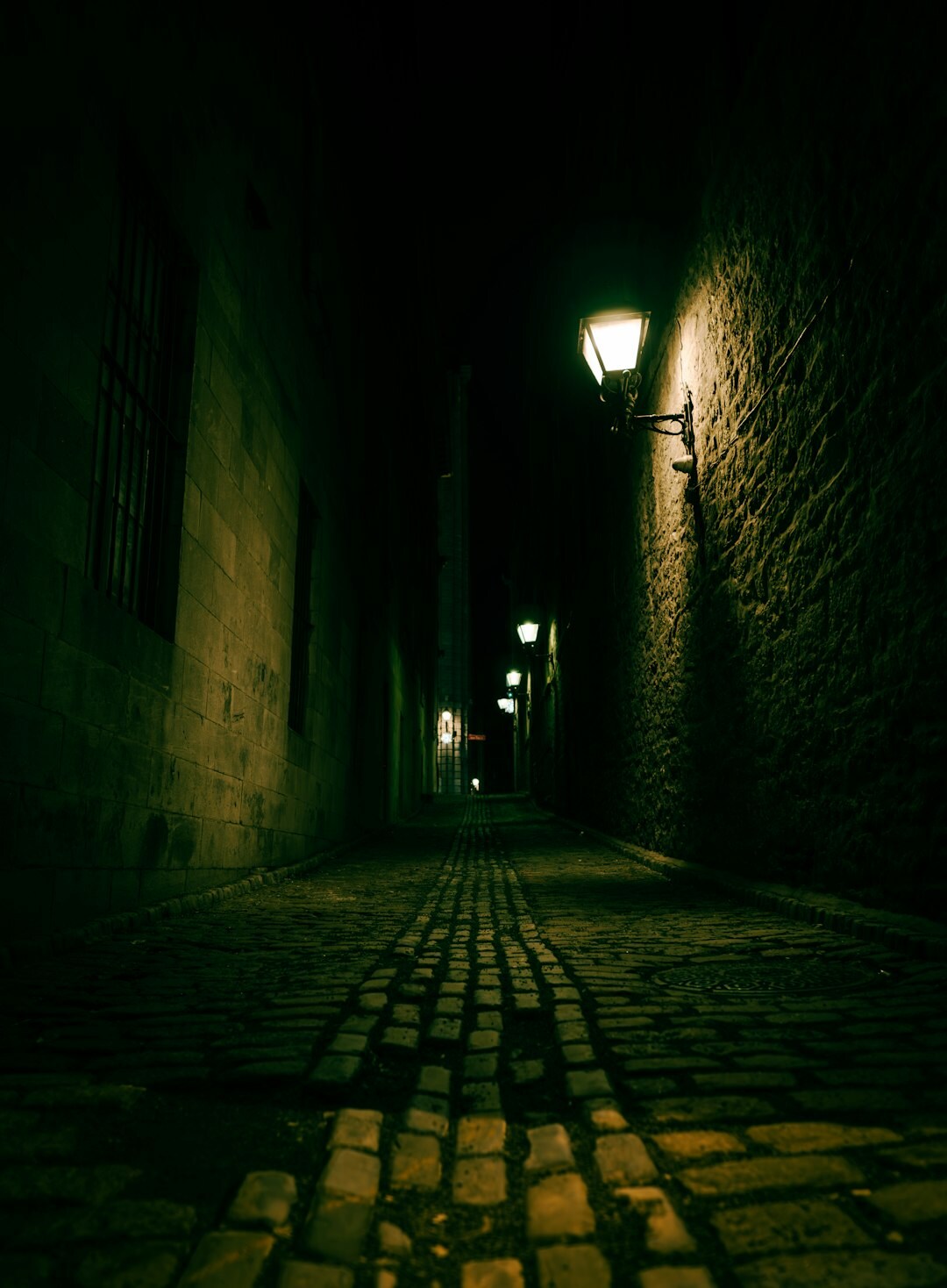 foggy alley at night