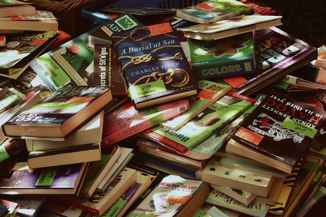 stack of mystery books