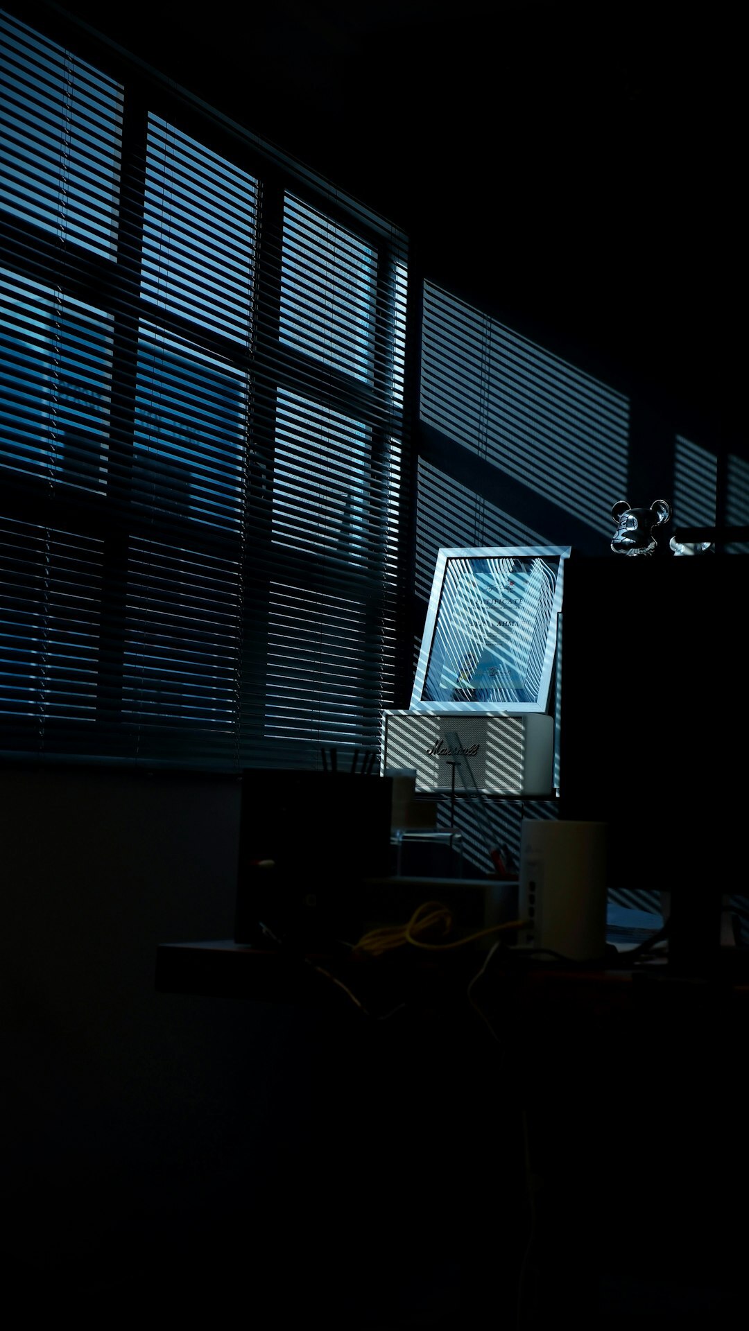 mysterious character in dark room